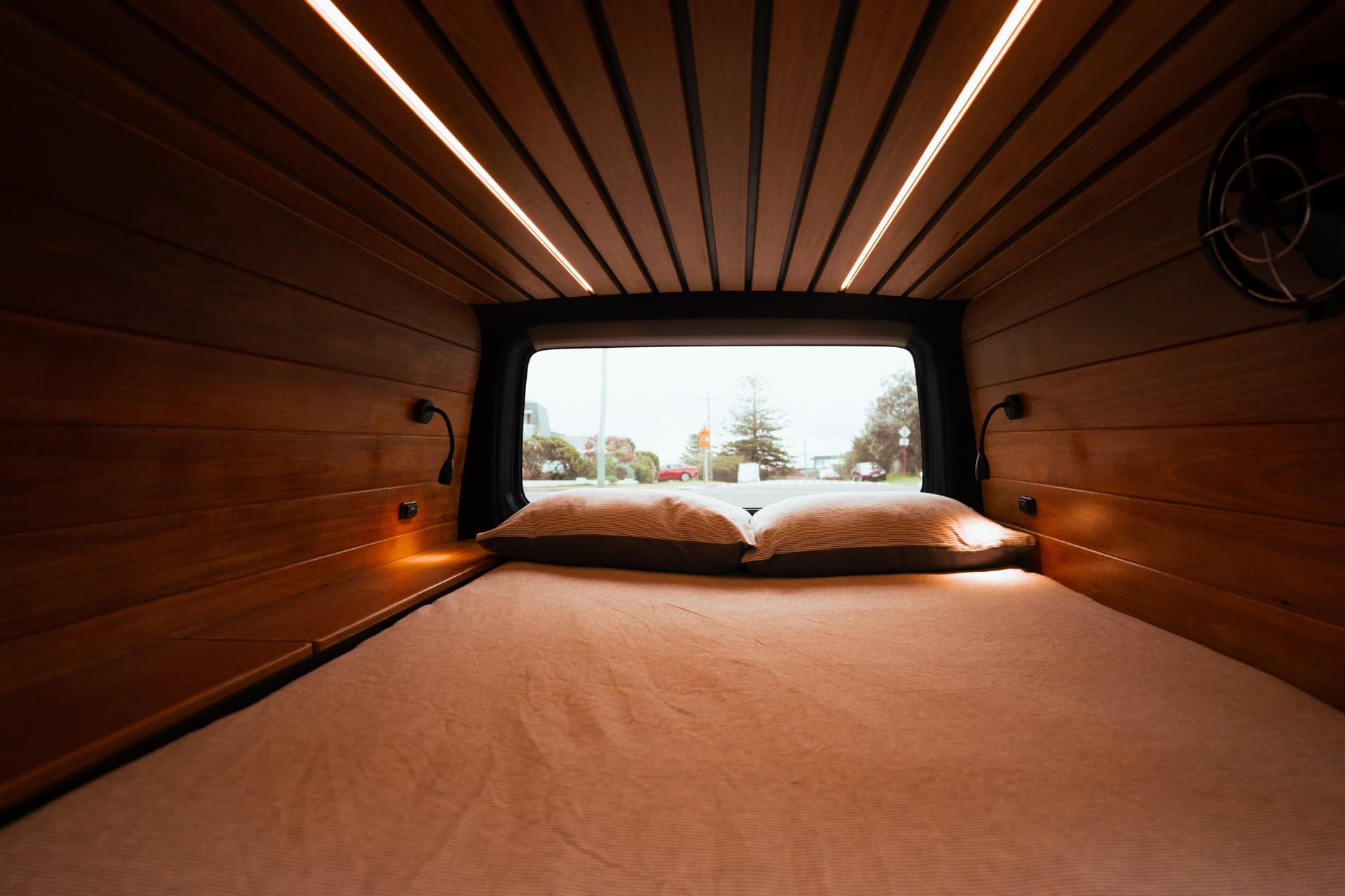 Hiace 200 Series — Rear bed looking out