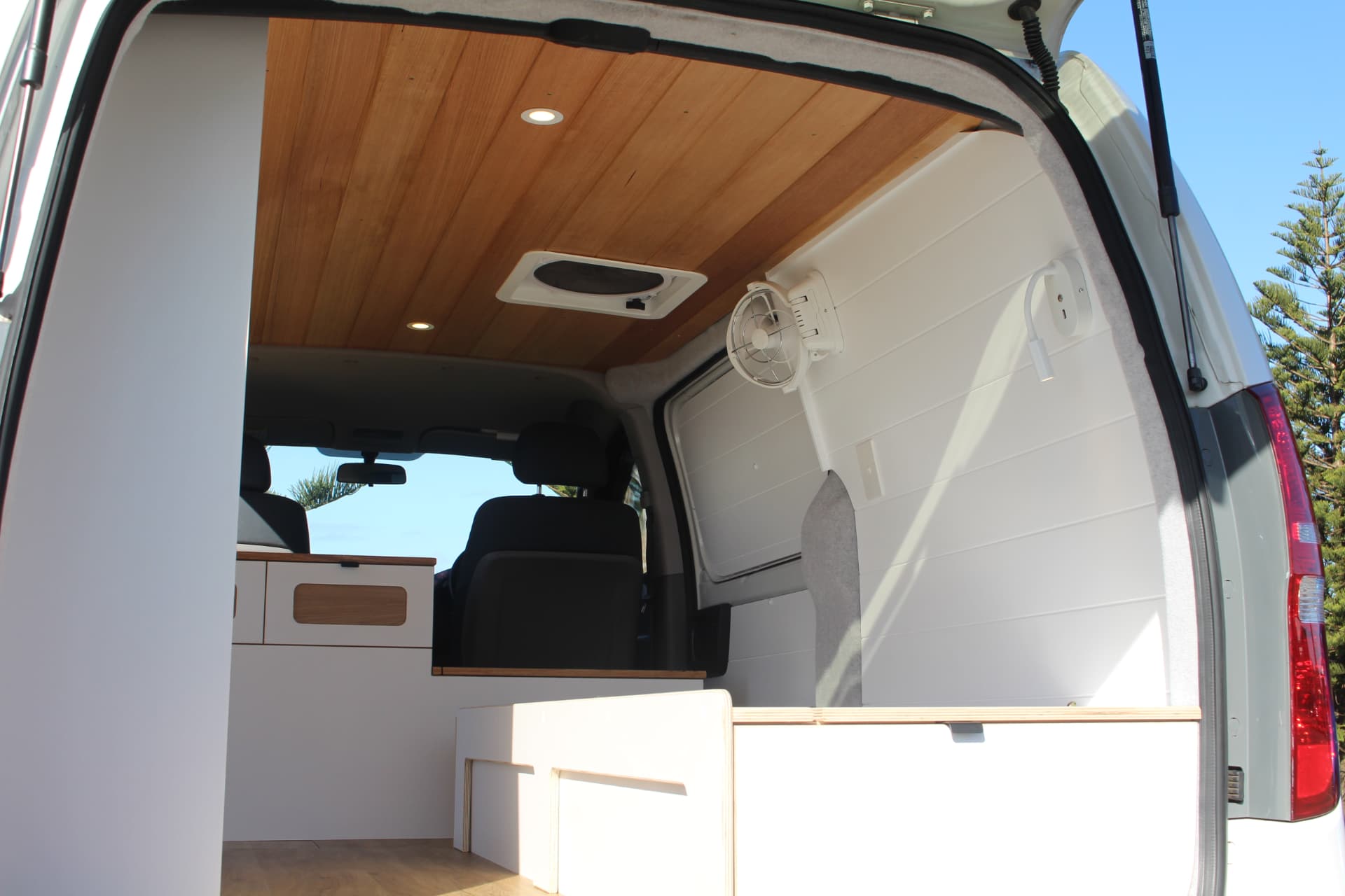 iLoad Camper — Timber ceiling, hatch and swivel fan