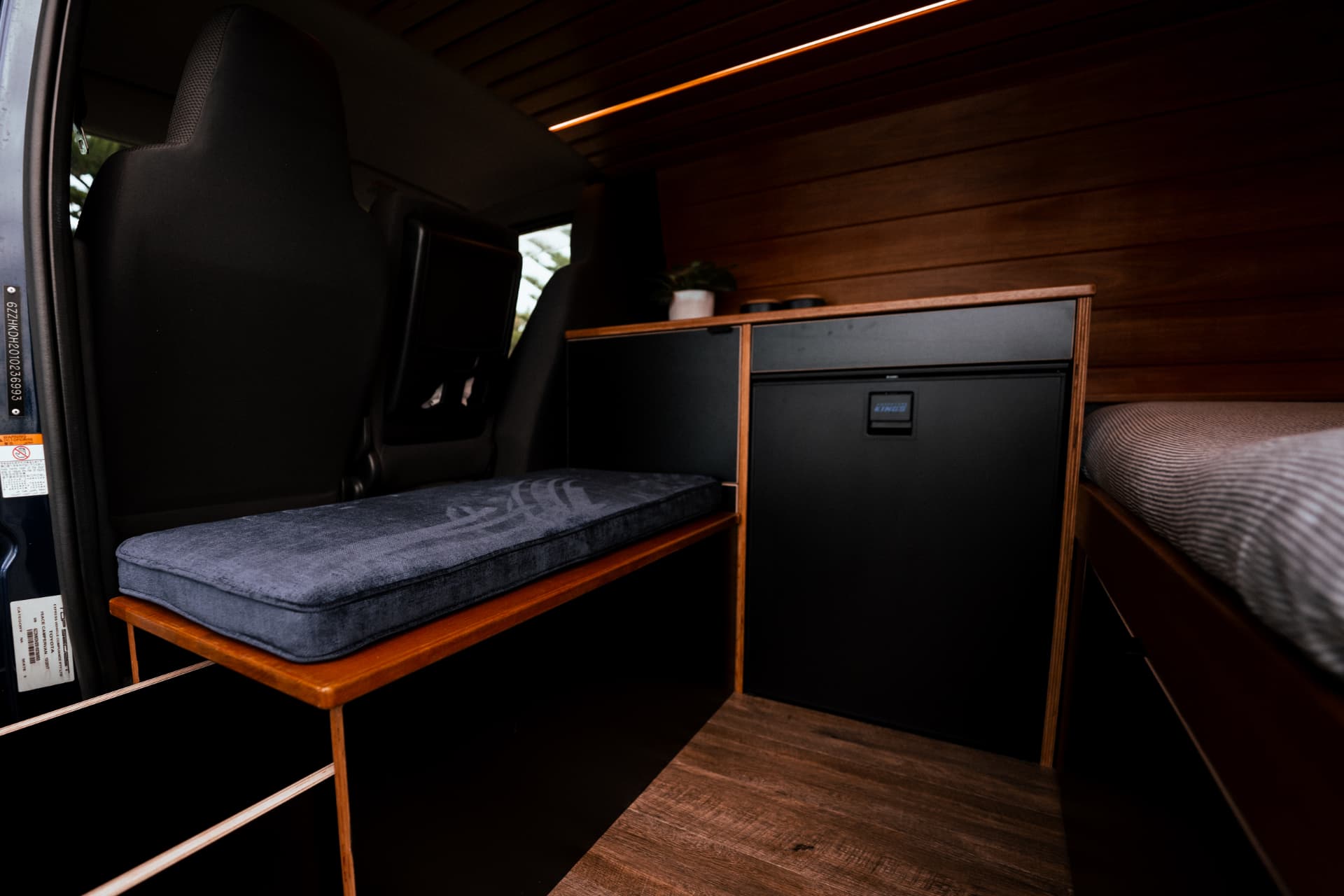 Hiace 200 Series — Bench seat and fridge slide