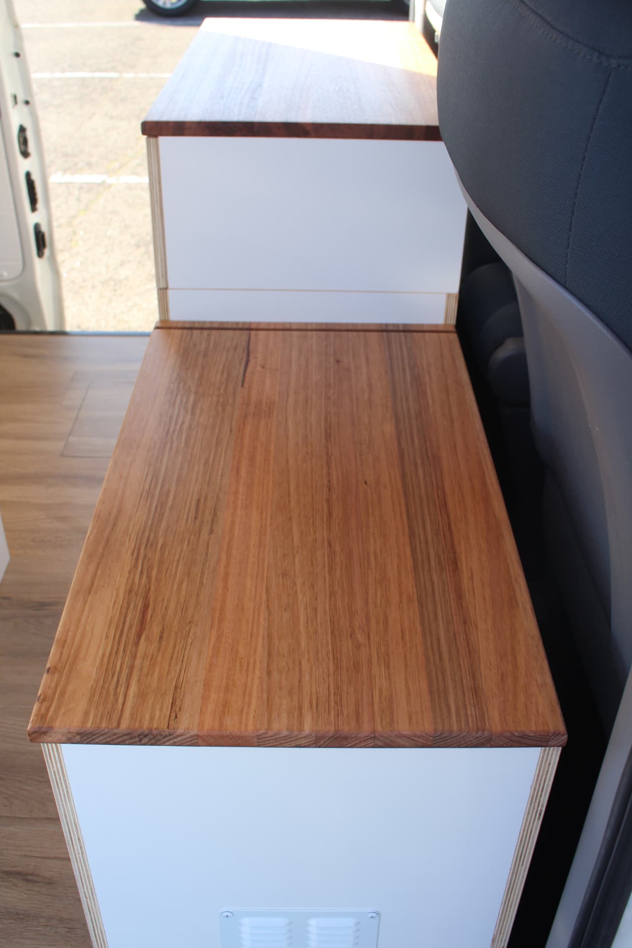 iLoad Camper — Stepped hardwood bench tops