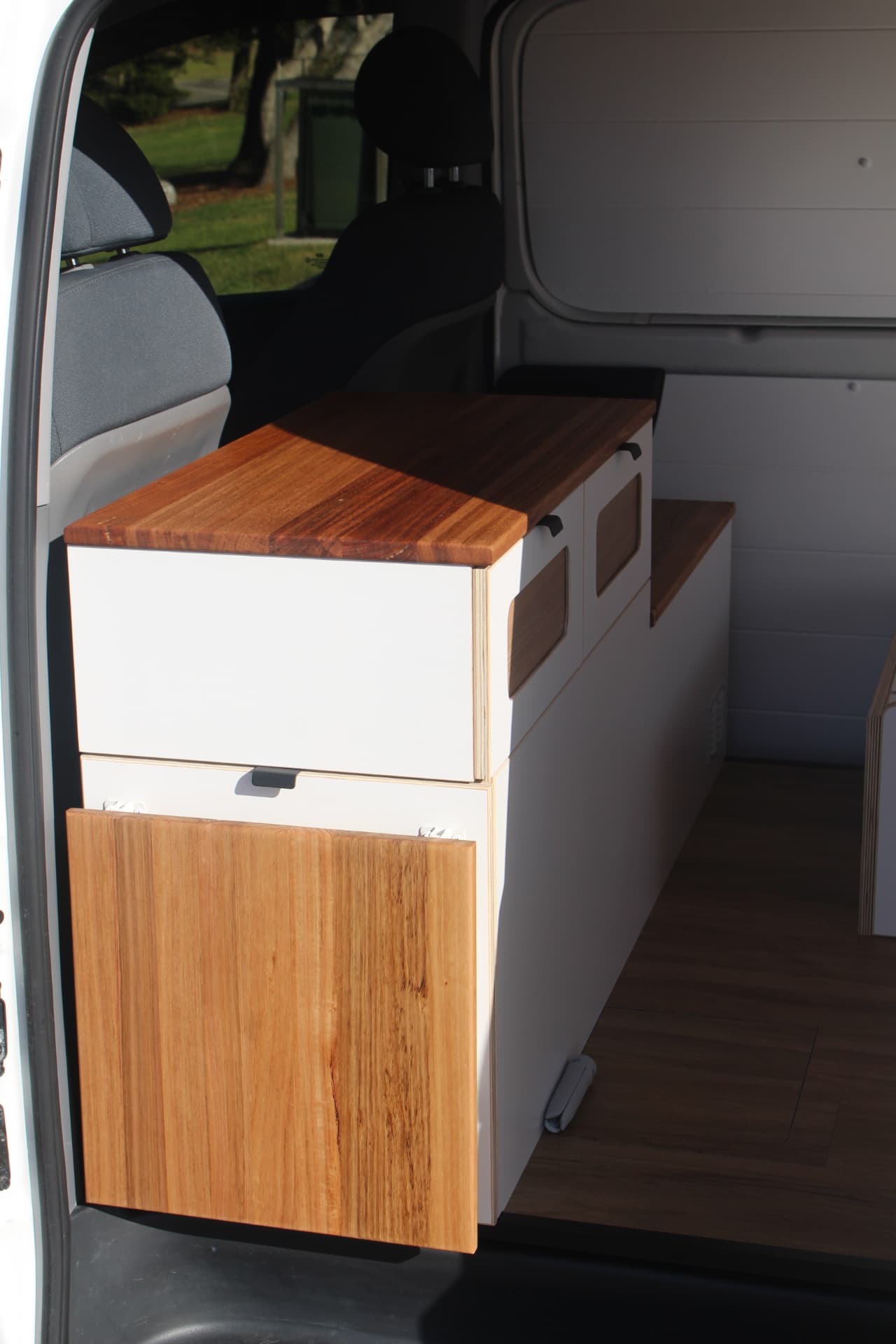 iLoad Camper — Stepped bench looking forward